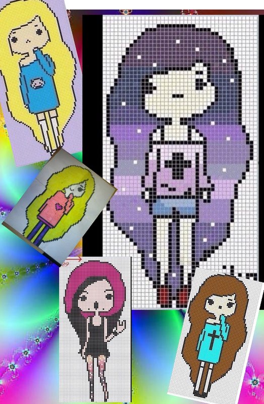 17581_Elsa_from_Frozen_for_Perler Рисунки по клеточкам: девочки