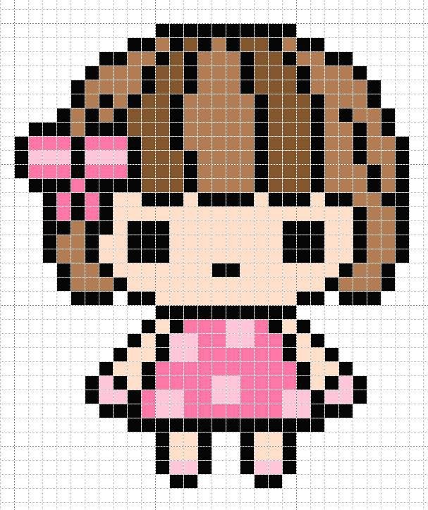 17581_Elsa_from_Frozen_for_Perler Рисунки по клеточкам: девочки