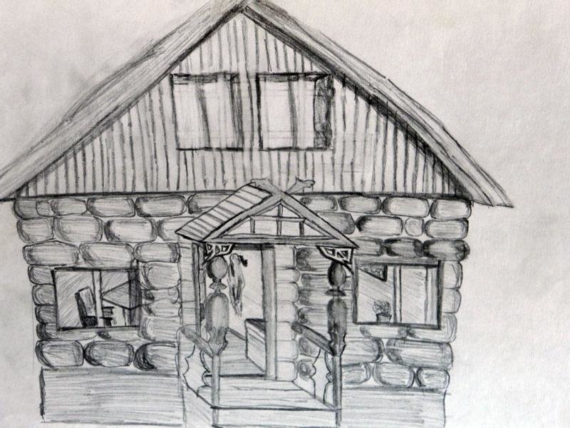 Рисунок дома карандашом