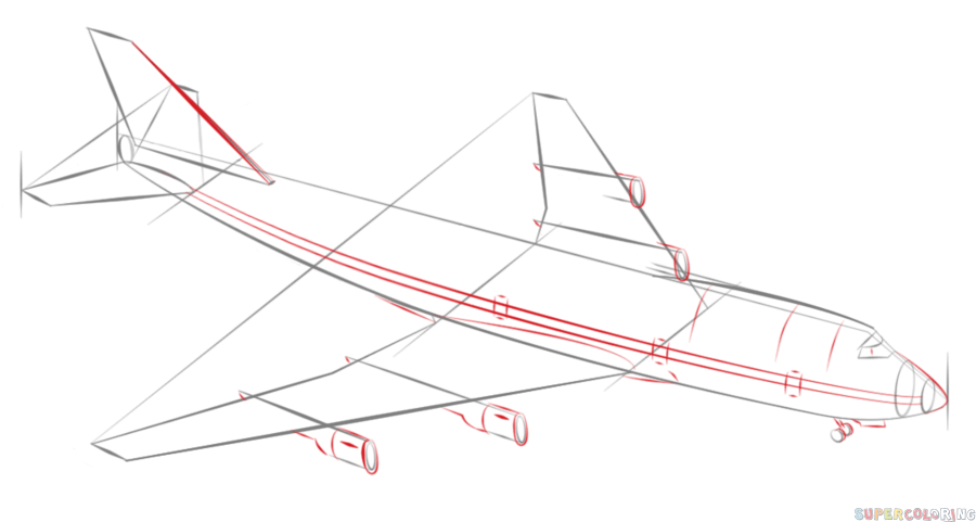 Как нарисовать самолет легко и красиво