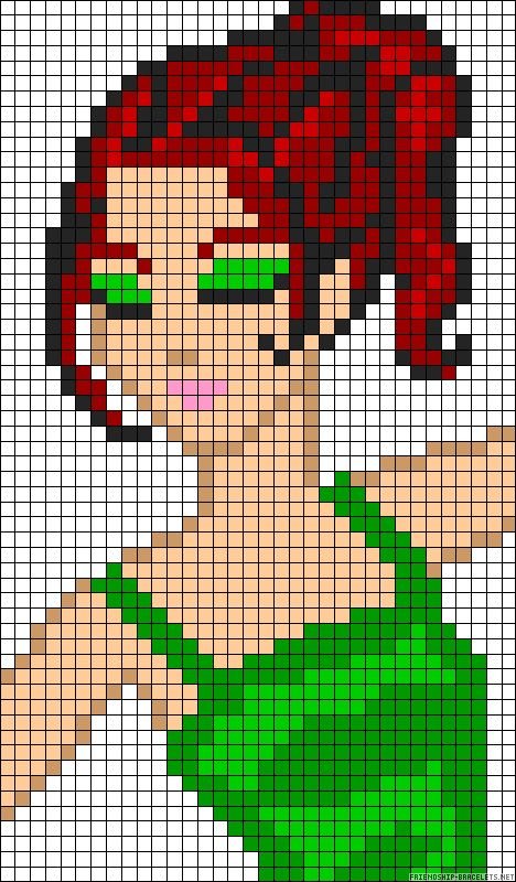 17581_Elsa_from_Frozen_for_Perler Рисунки по клеточкам: девочки