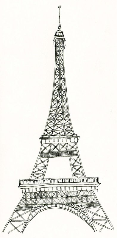 Рисунок карандашом: Эйфелева башня
