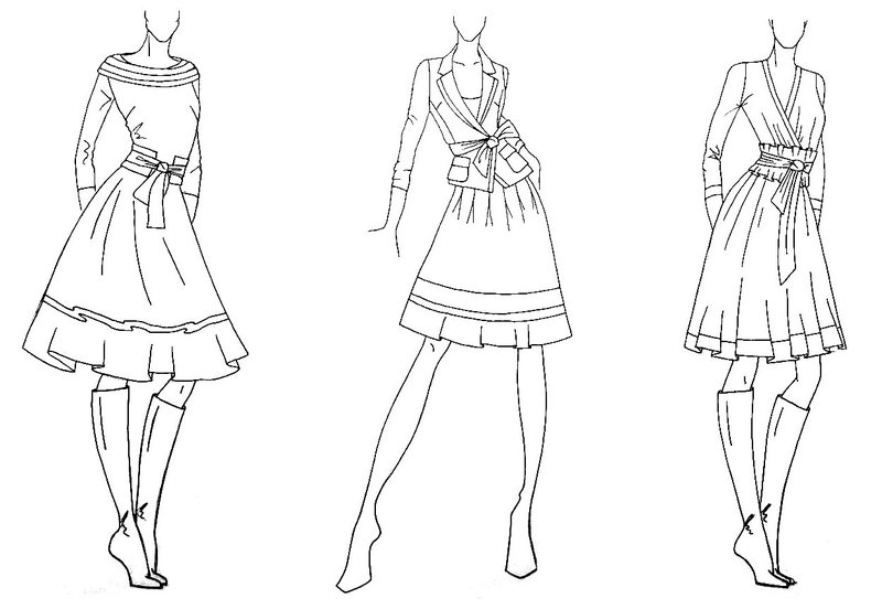 woman-dress-fashion-sketch Рисунки карандашом платья