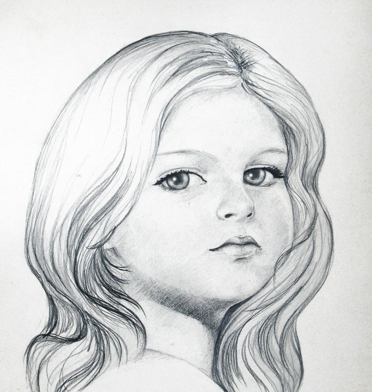 Рисунок девочки карандашом