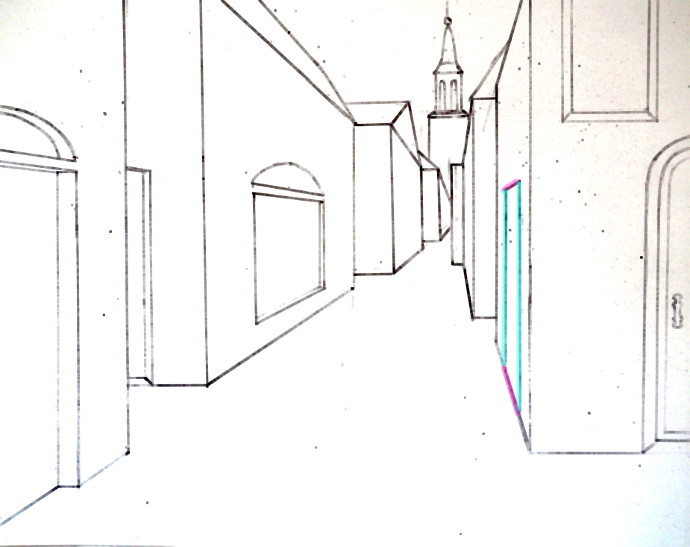 Single Point Perspective Drawing of a Street