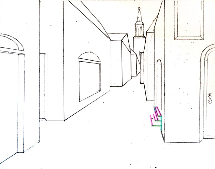 Single Point Perspective Drawing of a Street