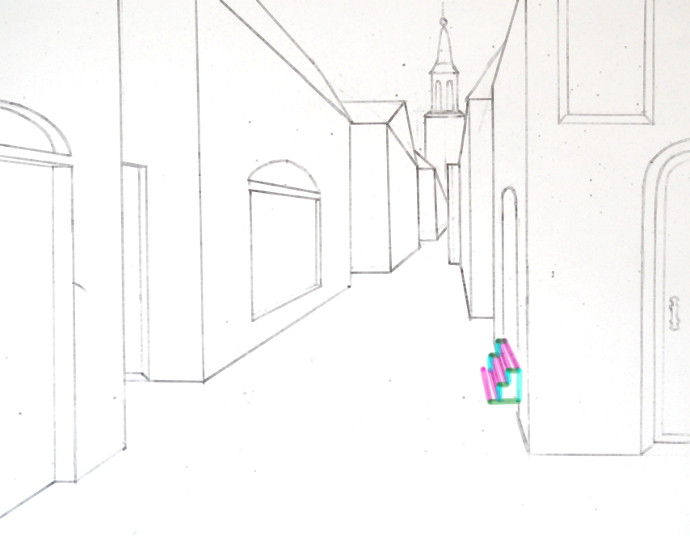 Single Point Perspective Drawing of a Street