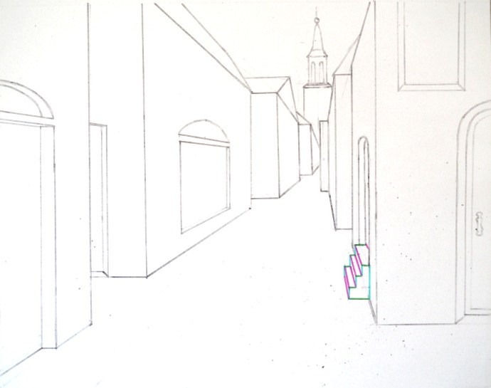Single Point Perspective Drawing of a Street