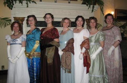 Jane Austen Evening At the Ball in White Dresses