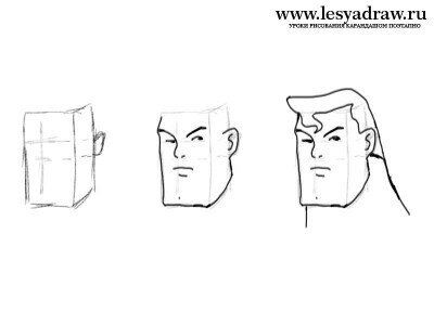 Как нарисовать голову супермена