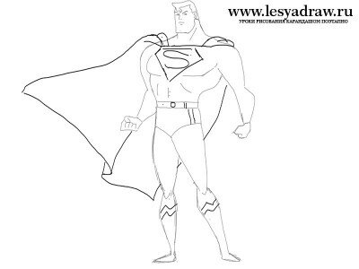Как нарисовать Супермена карандашом поэтапно