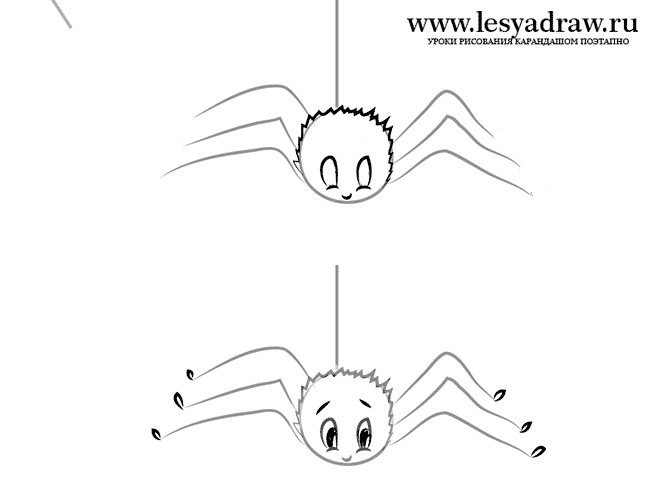 Как нарисовать ребенку паука