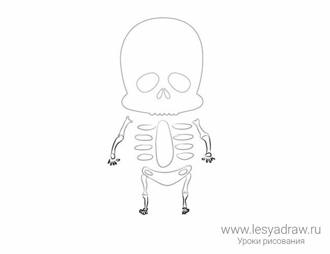 Как нарисовать скелет на Хэллоуин