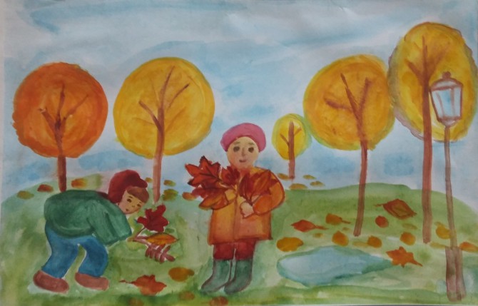 Природа и люди подготовительная группа. Осенние работы детей. Рисование прогулка. Осенняя прогулка рисунок. Осенняя прогулка рисунок детский.