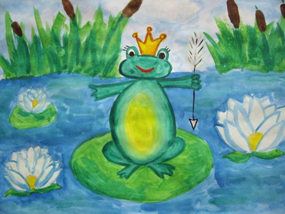 Принцесса лягушка рисунок
