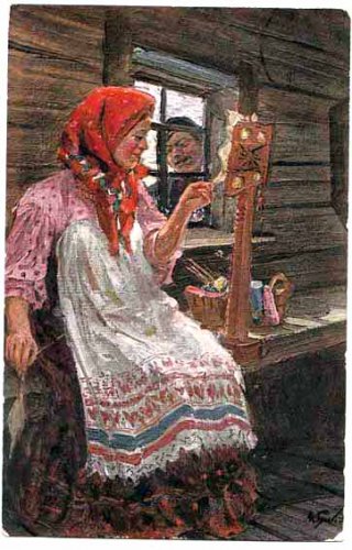 Русские прялки и обрядовость связанная с прядением