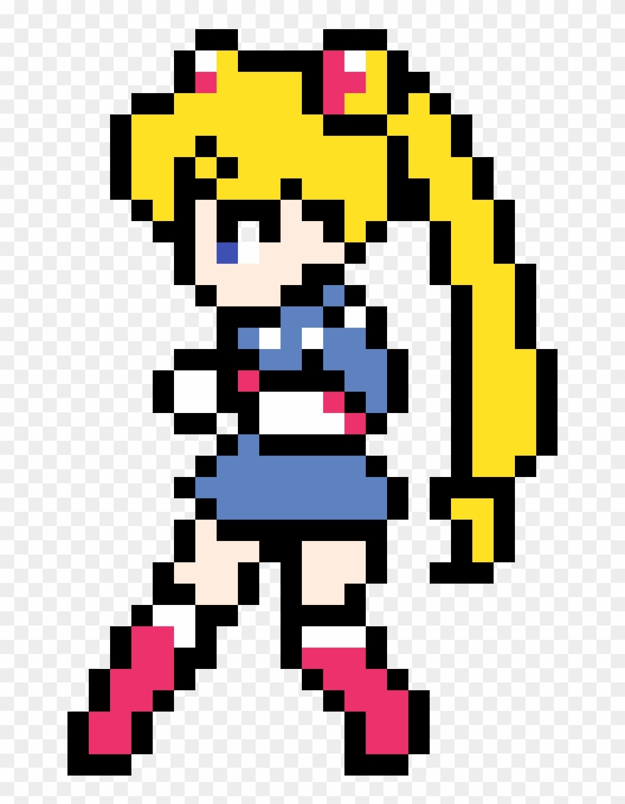 Пиксельный аниме персонаж