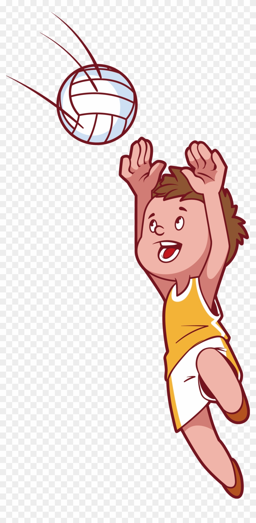 Рисунок волейболиста с мячом в прыжке