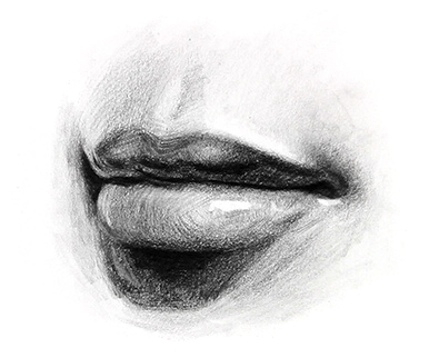 highlights and halftones for drawing lips