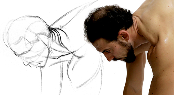 drawing the neck movement scrunching