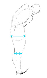 tapering hip to the knees
