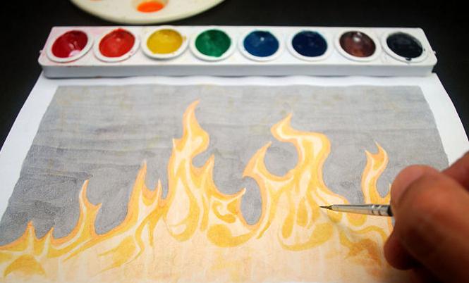 как нарисовать пламя огня