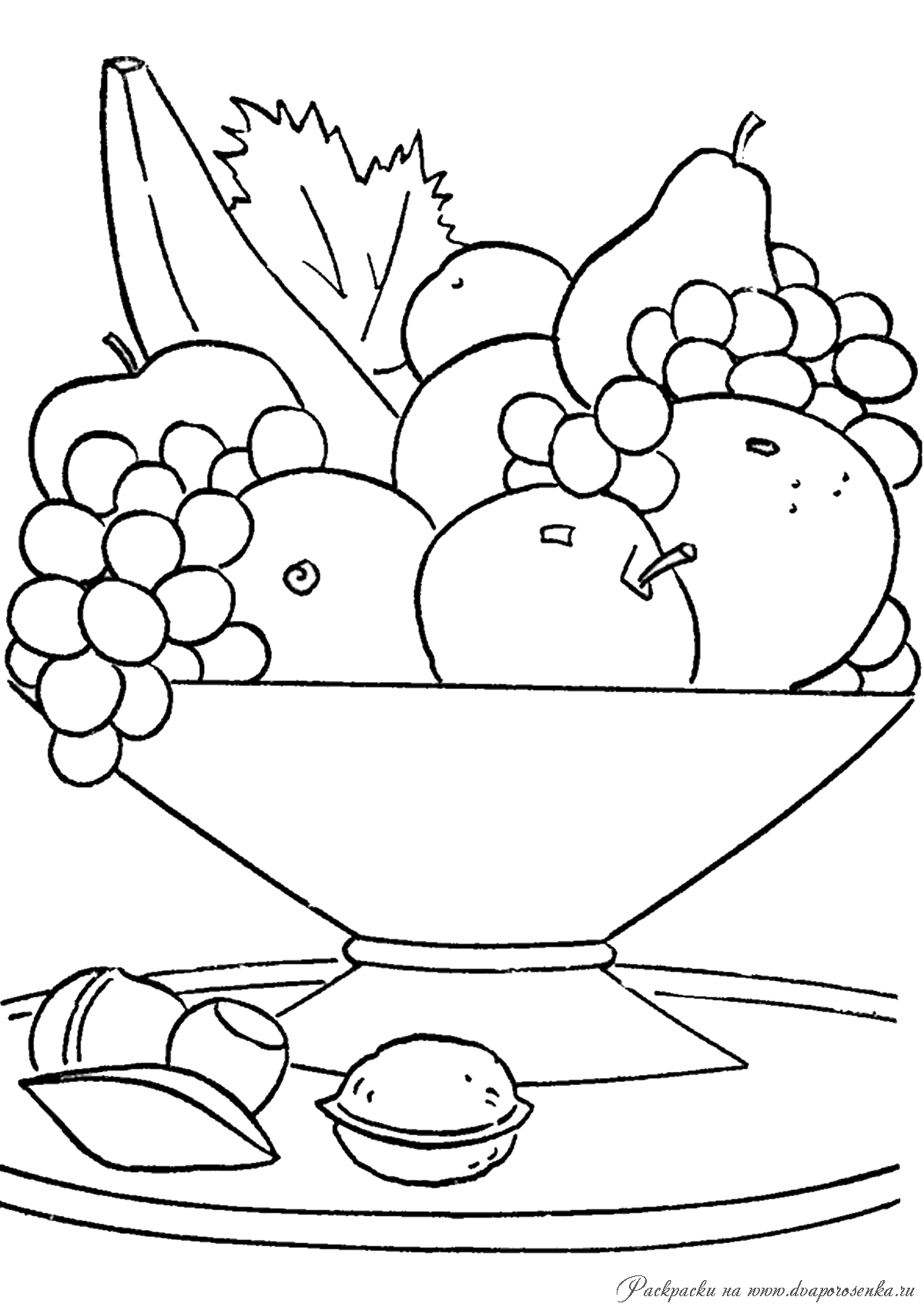 Тарелка с фруктами рисунок для детей
